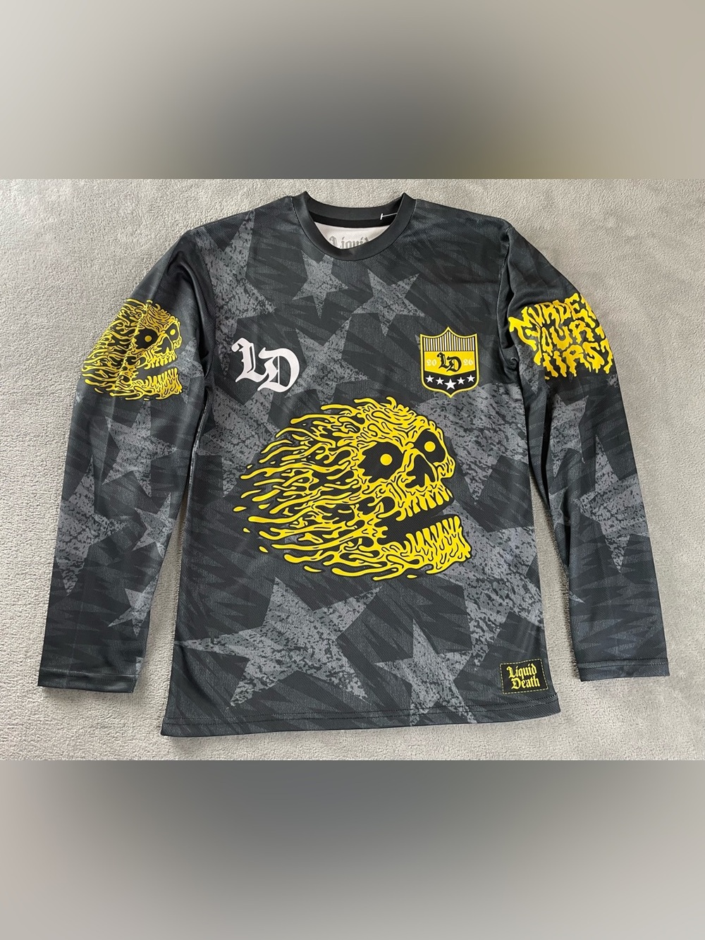 LIQUID DEATH Jersey Tee Moto Sport Racing X Games Men Small Performance Shirt